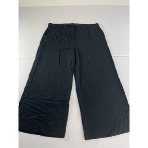 J CREW Essential Wide Leg Pants Women’s Size 20 Black Pleated Super Wide